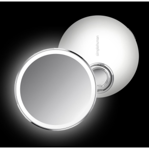 Simplehuman Sensorspejl Kompakt 3X Forst�rrelse, Taske Inkluderet 10 Cm Genopladeligt, Hvidt Rustfrit St�l