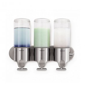 Simplehuman Trippel Sæbedispenser / Sæbepumpe - Vægmonteret