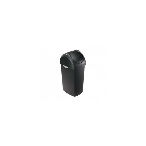Simplehuman Swing Lock 40L, enkelrum, svart plast