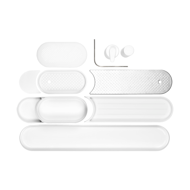 Brabantia SinkStyle Organiser S�t - Bakke, S�bepumpe og s�bedispenser - Mineral Fresh White