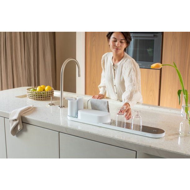Brabantia SinkStyle Organiser S�t - Bakke, S�bepumpe og s�bedispenser - Mineral Fresh White