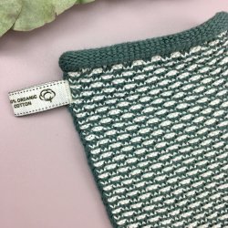 Solwang - kologisk Strikket Vaskehandske - Petrol