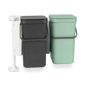 Brabantia Indbygningsmodul sorteringskoncept 2 x 12 ltr.  - Dark Grey  & Jade Green