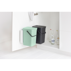 Brabantia Indbygningsmodul sorteringskoncept 2 x 12 ltr.  - Dark Grey  &amp; Jade Green