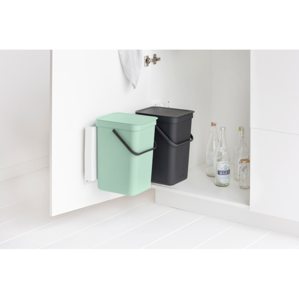Brabantia Indbygningsmodul sorteringskoncept 2 x 12 ltr.  - Dark Grey  &amp; Jade Green