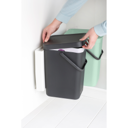 Brabantia Indbygningsmodul sorteringskoncept 2 x 12 ltr.  - Dark Grey  &amp; Jade Green