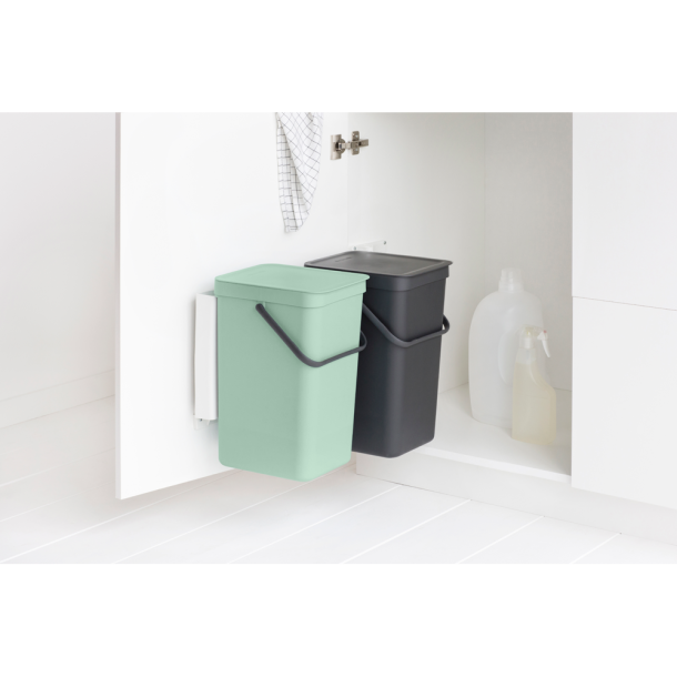 Brabantia Indbygningsmodul sorteringskoncept 2 x 16 ltr.  - Dark Grey  &amp; Jade Green