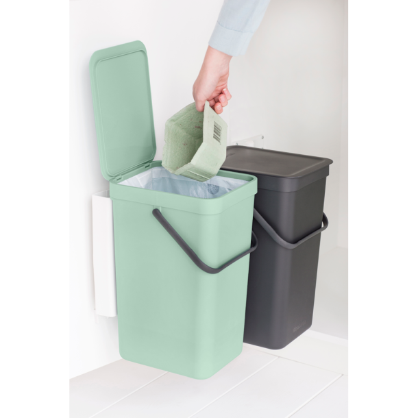 Brabantia Indbygningsmodul sorteringskoncept 2 x 16 ltr.  - Dark Grey  &amp; Jade Green