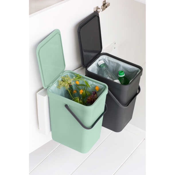 Brabantia Indbygningsmodul sorteringskoncept 2 x 16 ltr.  - Dark Grey  &amp; Jade Green
