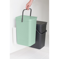 Brabantia Indbygningsmodul sorteringskoncept 2 x 16 ltr.  - Dark Grey  &amp; Jade Green
