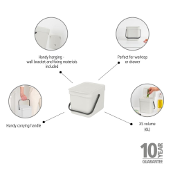 Brabantia Affaldsspand m/ Lg - Affaldssortering 6 Liter