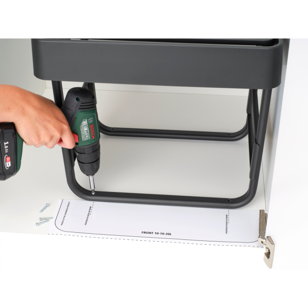 Brabantia Indbygningsmodul Sorteringsaffaldsspand 10+10+20 ltr.  - Dark Grey  &amp; Jade Green