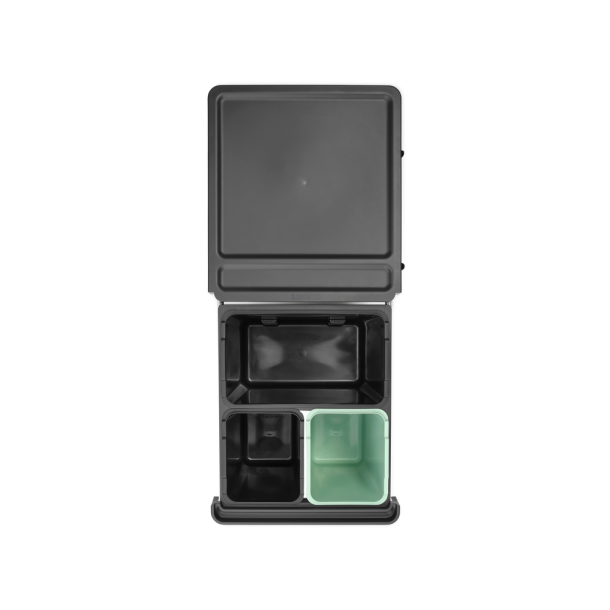 Brabantia Indbygningsmodul Sorteringsaffaldsspand 10+10+20 ltr.  - Dark Grey  &amp; Jade Green