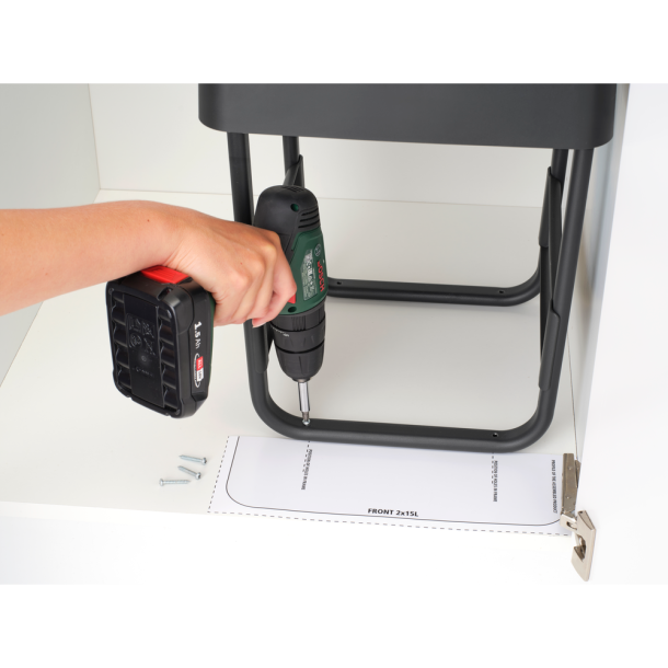 Brabantia Indbygningsaffaldsspand 2 x 15 ltr.  - Dark Grey  &amp; Jade Green