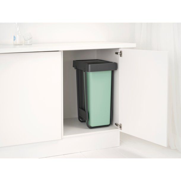 Brabantia Indbygningsmodul sorteringskoncept 2 x 30 ltr.  - Dark Grey &amp; Jade Green