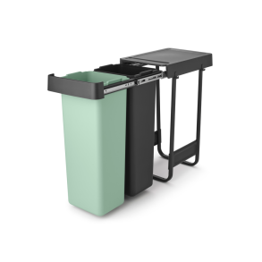 Brabantia Indbygningsmodul sorteringskoncept 2 x 30 ltr.  - Dark Grey & Jade Green