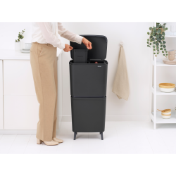 Brabantia Sortup Affaldsspand til Affaldssortering HI 25+10+10 Liter - Dark Grey