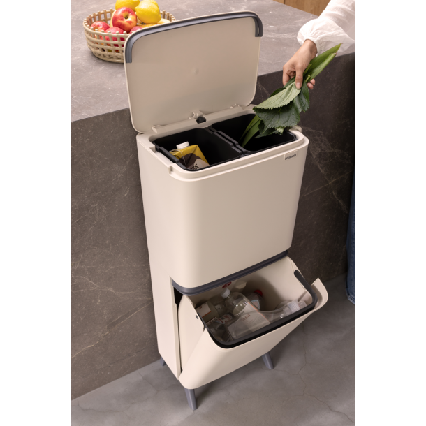 Brabantia Sortup Affaldsspand til Affaldssortering HI 25+10+10 Liter Soft Beige