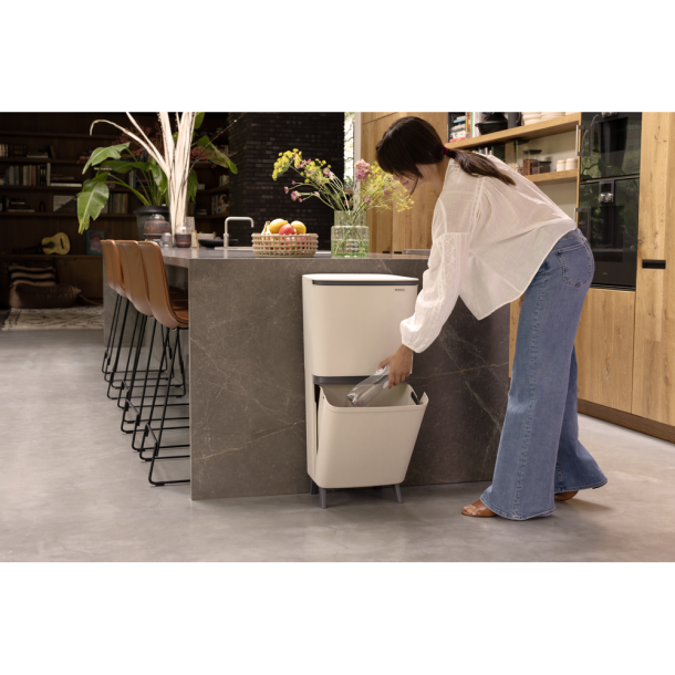 Brabantia Sortup Affaldsspand til affaldssortering HI, 20 + 25 L Soft Beige