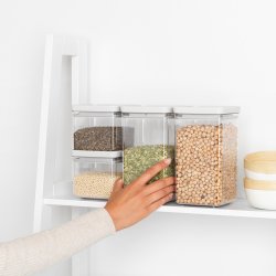 Brabantia TASTY+ Opbevaringsbox st - 2 x 0,7 l. og 2 x 1,6 l. - Lys Gr