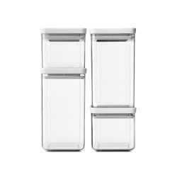Brabantia TASTY+ Opbevaringsbox st - 2 x 0,7 l. og 2 x 1,6 l. - Lys Gr