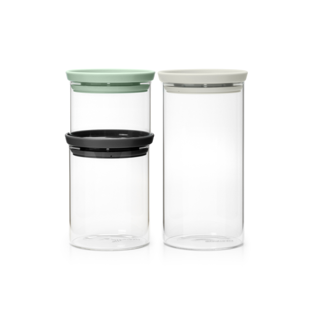 Brabantia Opbevaringsglas Stabelbar s�t a 3 stk.  -