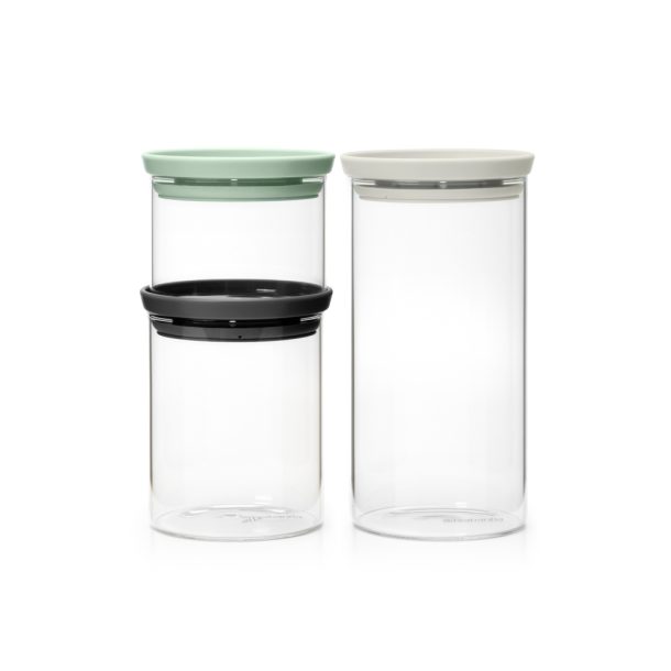 Brabantia Frvaringsglas Stapelbart set om 3 st. -