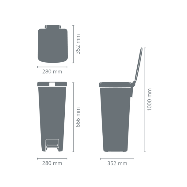 Brabantia StepUp Pedalspand 40 Liter