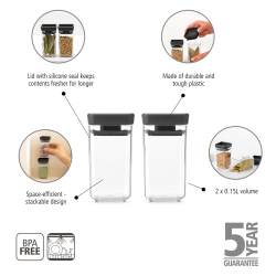 Brabantia St a 2 Tasty+ Stabelbare Dser 2x0,15 ltr. - Dark Gray Lg