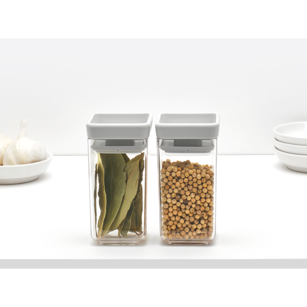 Brabantia S�t a 2 Tasty+ Stabelbare Firkantede D�ser 2x0,15 ltr. - Light lid