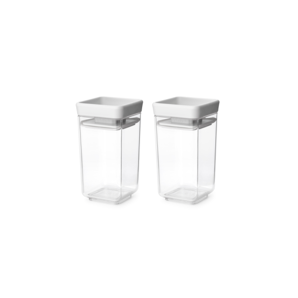 Brabantia S�t a 2 Tasty+ Stabelbare Firkantede D�ser 2x0,15 ltr. - Light lid