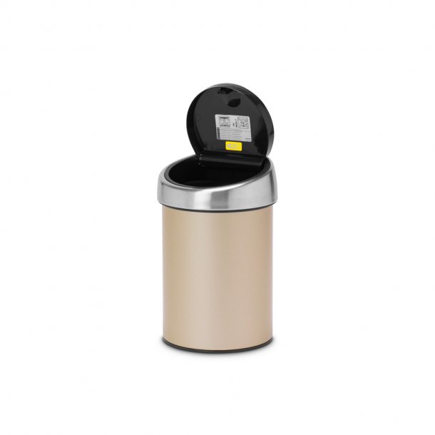 Brabantia Touch Bin Affaldsspand 3 Ltr Inkl. Vgbeslag - Champagne