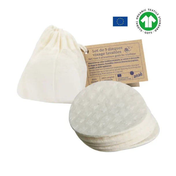Ana&eacute; Vaskbare Makeupfjernerpads 9 cm (S�t Med 5)