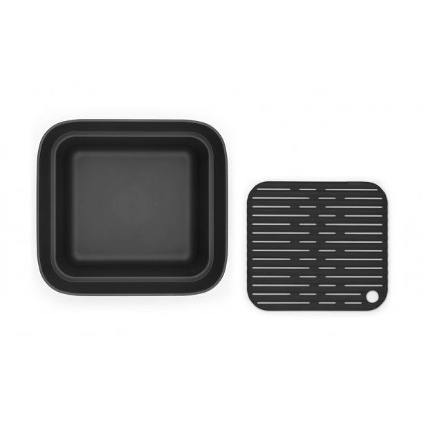 Brabantia Opvaskebalje Med Rist - Dark Grey