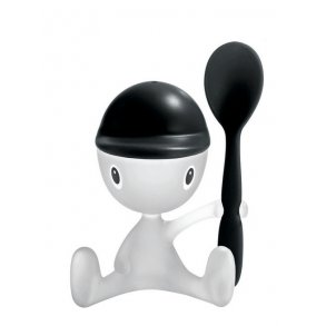 Alessi Cico ggebger/ Saltbsse og Ske - Hvid/ Sort