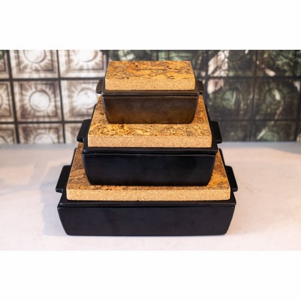 Dutchdeluxes Ovnfast Fad Rektangulr Lille, Sort Mat 