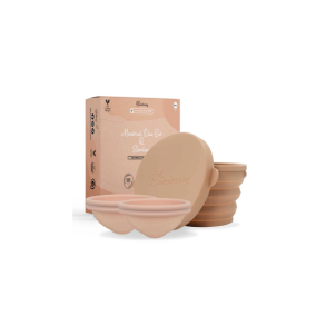 Bamboozy Menstruationsdisk Starters�t � 2 skiver (M+L) med Sterilisator og Opbevaringsetui