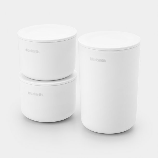 Brabantia Opbevaringskrukker til Badevrelset - Hvid 3 stk