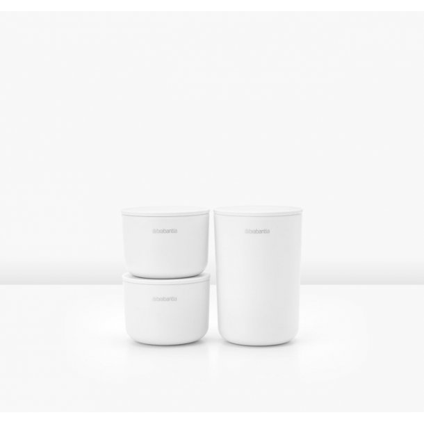 Brabantia Opbevaringskrukker til Badevrelset - Hvid 3 stk