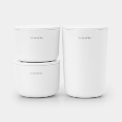 Brabantia Opbevaringskrukker til Badevrelset - Hvid 3 stk