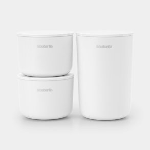 Brabantia Opbevaringskrukker til Badev�relset - Hvid 3 stk