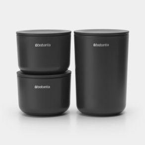 Brabantia Opbevaringskrukker til Badev�relset - Dark Grey 3 stk