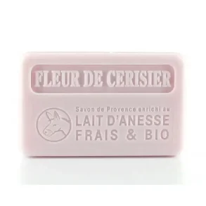 Savon Marseillaise - Fransk Sæbebar  Hånd/Krop -  Cerisier / Kirsebærblomster Med Æselmælk(125 g)
