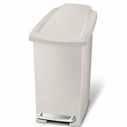 Simplehuman Slank Pedalspand 10L, Enkelt Rum, Stenplast