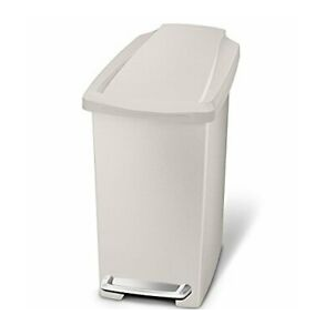 Simplehuman Slank Pedalspand 10L, Enkelt Rum, Stenplast