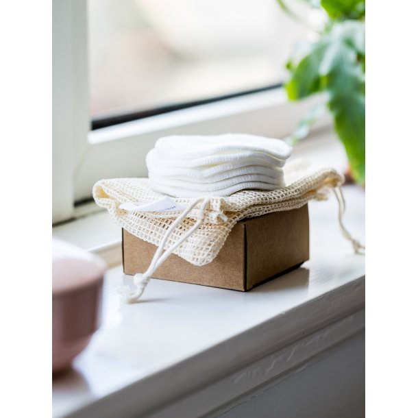 Grums Genanvendelige Bomuld Rondeller (7 stk. + vaskepose)