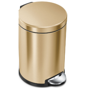 Simplehuman Rund Pedalspand 4,5L, Enkelt Rum, Messing Rustfrit Stl
