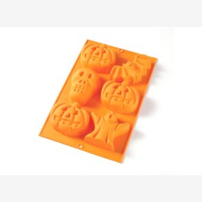 L&eacute;ku&eacute; Halloween form orange 6 motiver m/pensel