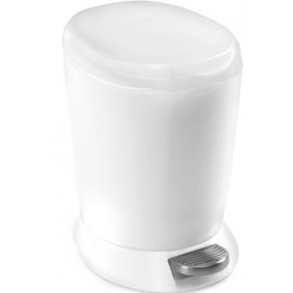 Simplehuman Rund Pedalspand 6L, Enkelt Rum, Hvid Plast