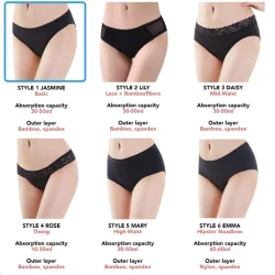Bamboozy Menstruationstrusser - Style 1 Basic Jasmine